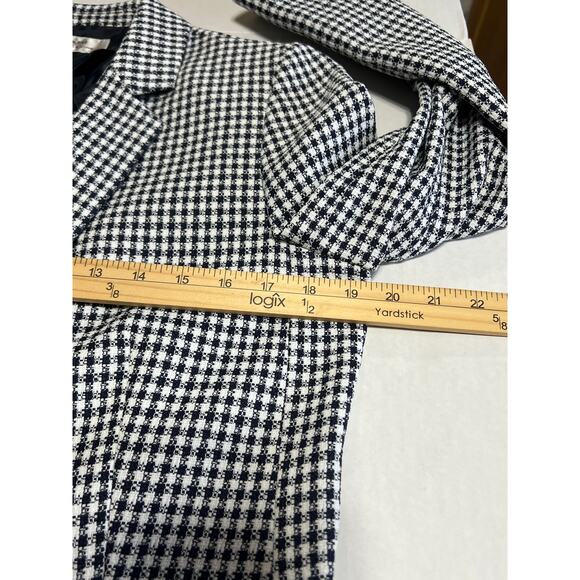 Tahari ASL Women's Check Suit Blazer Office Siren Corpcore Blue Lined Size 10 - Picture 15 of 15